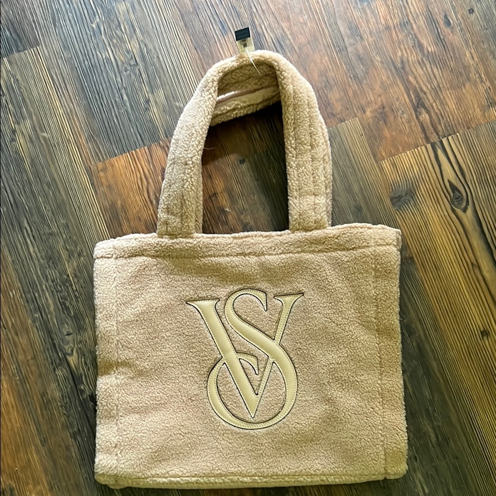 Victoria's Secret Beige Canvas Tote Bag with Logo